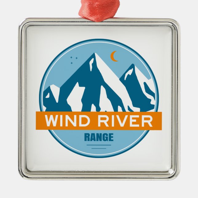 Wind River Mountain Range Metal Tree Decoration (Front)