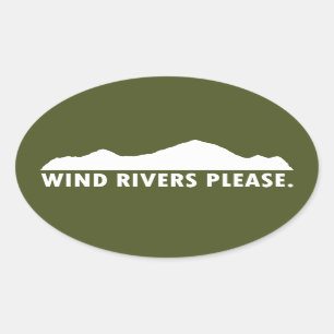 Wind Rivers Please Oval Sticker