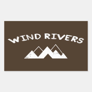 Wind Rivers Rectangular Sticker
