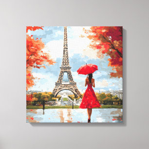 Wind Romance Paris Chic Walk Canvas Print