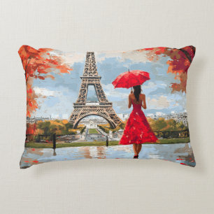 Wind Romance Paris Chic Walk Decorative Cushion