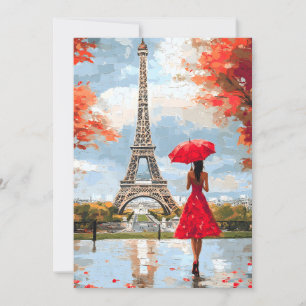Wind Romance Paris Chic Walk Holiday Card