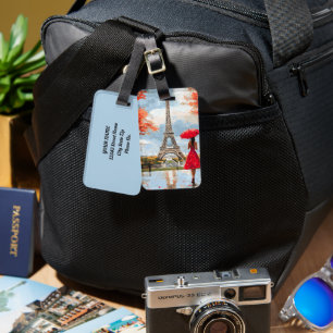 Wind Romance Paris Chic Walk Luggage Tag