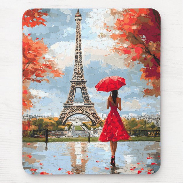 Wind Romance Paris Chic Walk Mouse Mat (Front)