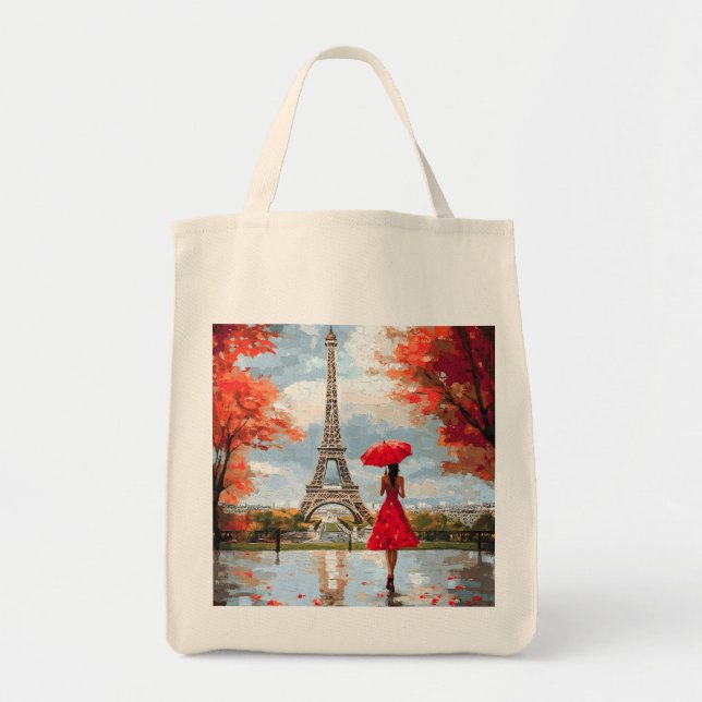 Wind Romance Paris Chic Walk Tote Bag (Front)
