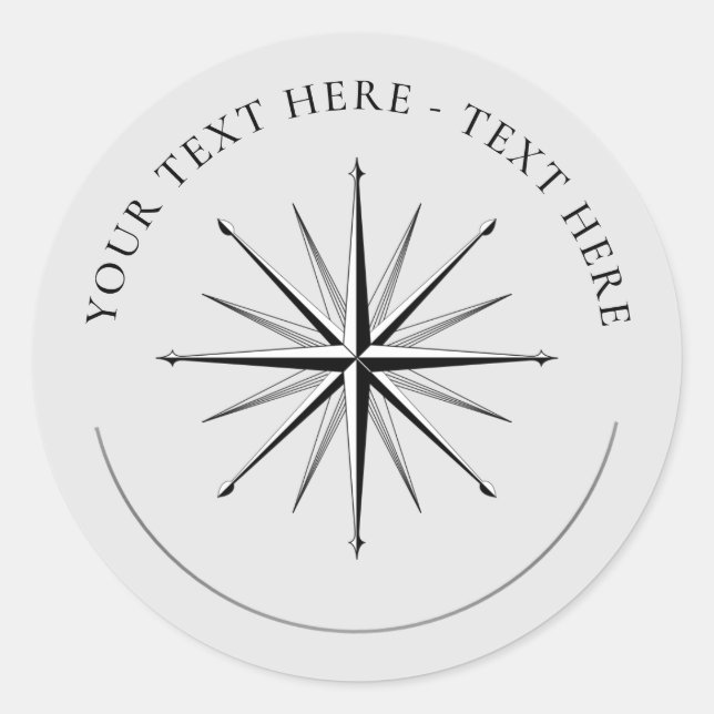 Wind Rose Compass Classic Round Sticker (Front)