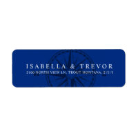 Wind Rose Compass Nautical Blue Return Address