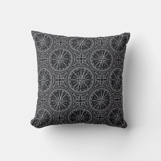 Wind Rose Compass Pattern Cushion (Front)
