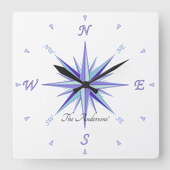 Wind Rose Design Clock (Front)