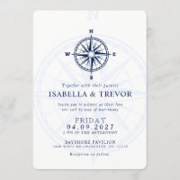 Wind Rose Nautical Wedding Invite