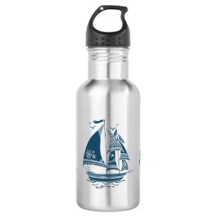 Wind Sailing Nautical Boat 532 Ml Water Bottle