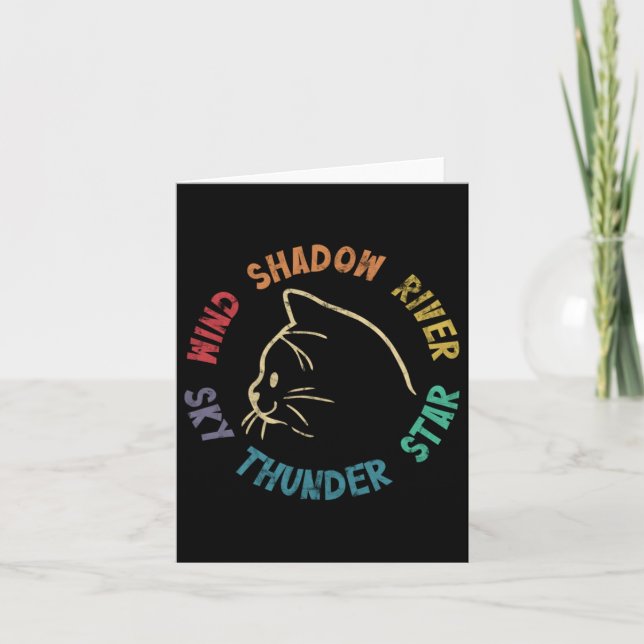 Wind Shadow River Star Thunder Sky Cat Feline Pull Card (Front)