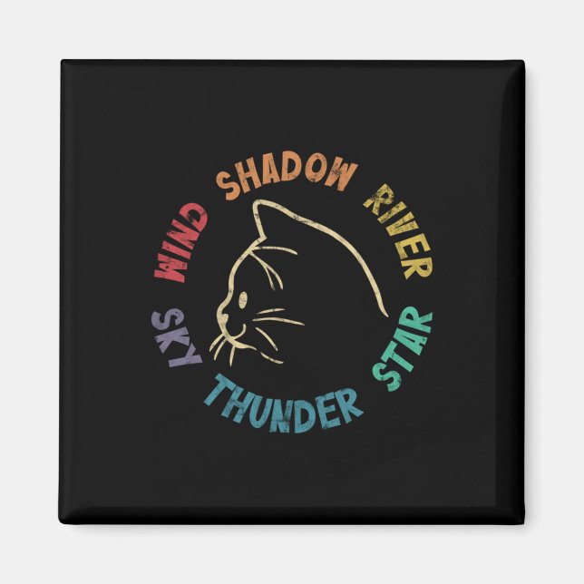 Wind Shadow River Star Thunder Sky Cat Feline Pull Magnet (Front)