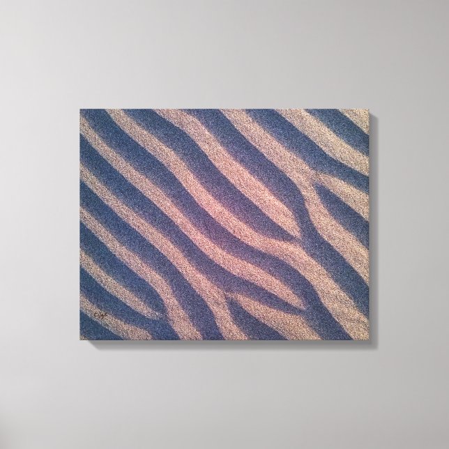 Wind Shaped Zebra Stripes in Sand Photo Canvas Print (Front)
