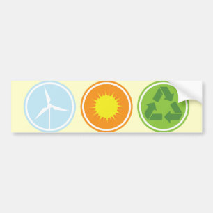 Wind Solar Recycle Organic Planet Bumper Stickers