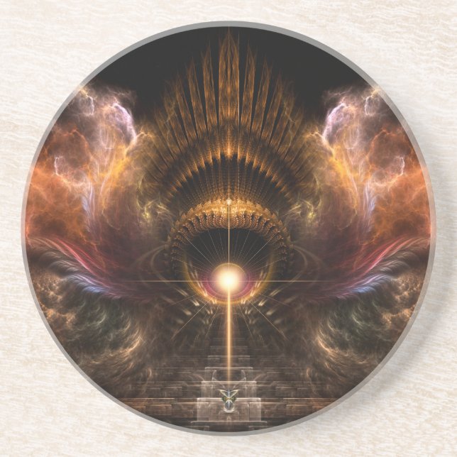 Wind Storm Fractal Art Sandstone Coaster (Front)