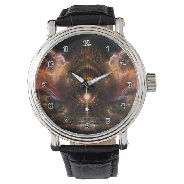 Wind Storm Fractal Art Wrist Watch (Front)