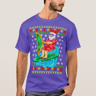 Wind Surf Santa Claus Ugly Christmas Sweater