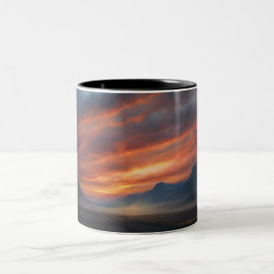 Wind-Swept Embers: An Icelandic Landscap Two-Tone Coffee Mug