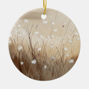 Wind-Swept Wildflowers #1 Ceramic Tree Decoration
