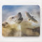 "Wind Talker"  Wolf and Redtail Hawk Mousepad
