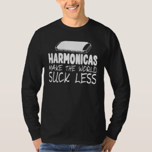 Wind Tone Harmonicaist Melody Musical Instrument H T-Shirt