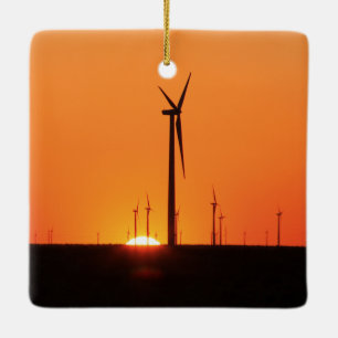 Wind Turbine Ceramic Ornament