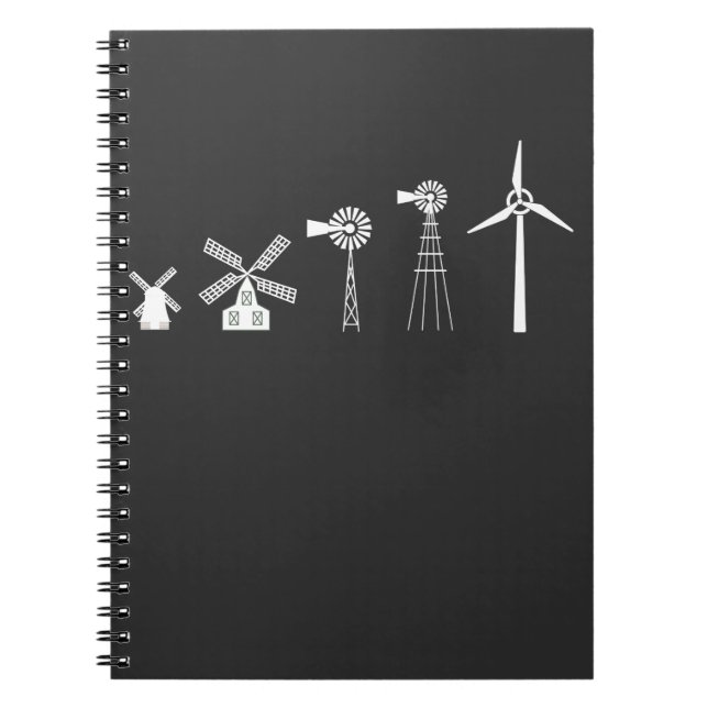Wind Turbine History Clean Energy Environment Love Notebook (Front)
