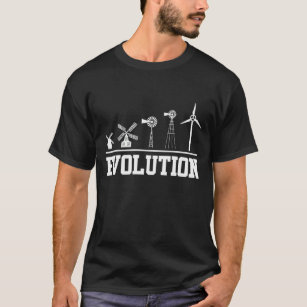 Wind Turbine History Clean Energy Evolution T-Shirt