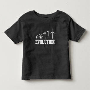 Wind Turbine History Clean Energy Evolution Toddler T-Shirt