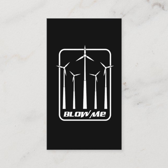 Wind Turbine Kit Shirt Blow Me - Windmill Gift Business Card (Front)
