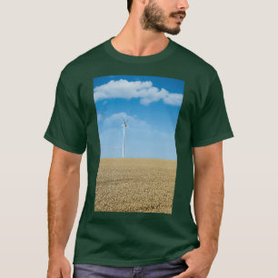 wind turbine on wheat field in summer 1 T-Shirt