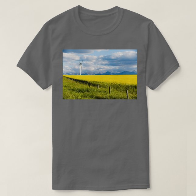 Wind Turbine Renewable Energy Alberta Canada 3 T-Shirt (Design Front)