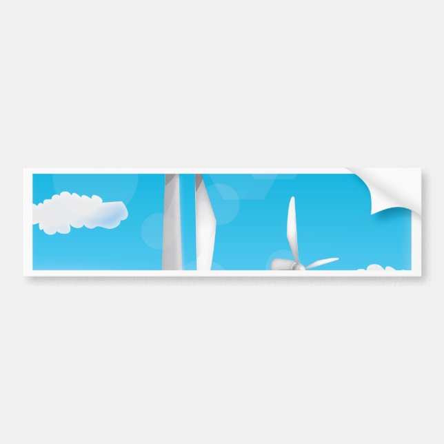 Wind Turbine renewable engery Bumper Sticker (Front)