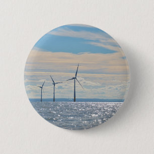 Wind Turbines 6 Cm Round Badge