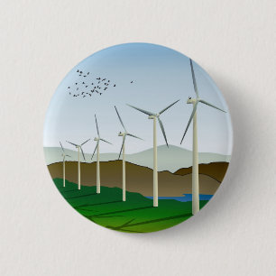 Wind Turbines 6 Cm Round Badge