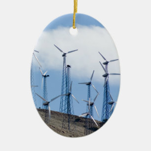 Wind Turbines Ceramic Tree Decoration