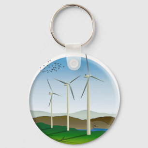 Wind Turbines Key Ring