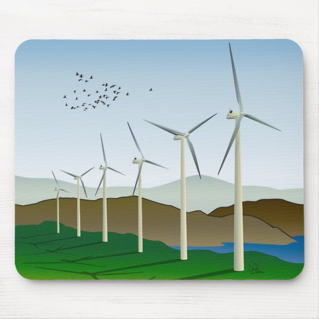 Wind Turbines Mouse Mat (Front)