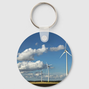 Wind turbines on the roadside key ring