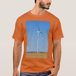wind turbines on wheat field T-Shirt