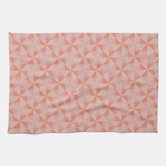 Wind turbines - orange triangle design tea towel