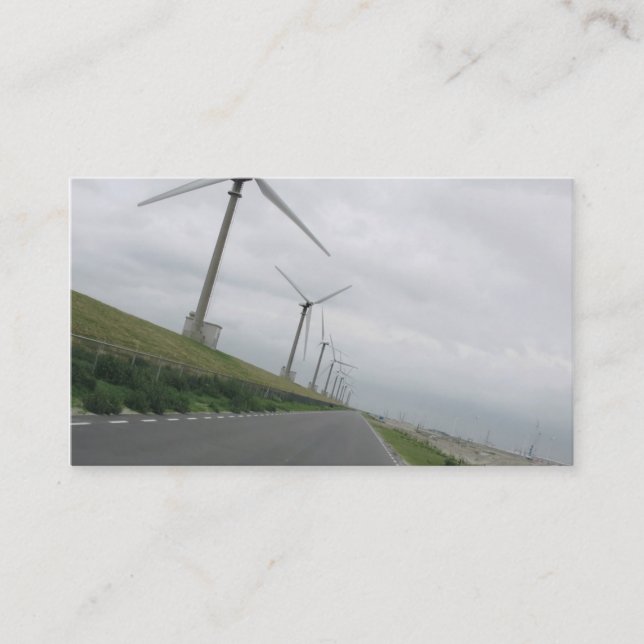 Wind Turbines Road Ahead Photo Card (Front)