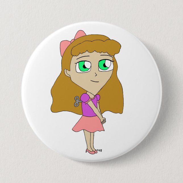 wind up chibi 7.5 cm round badge (Front)