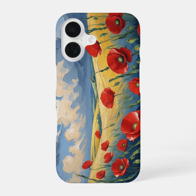 Wind whisper in poppies iPhone 16 case (Back)