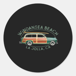 Windansea Beach, La Jolla, California Vintage Surf Classic Round Sticker