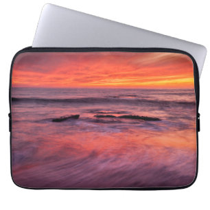 Windansea Beach Red Sunset Laptop Sleeve