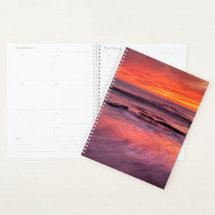 Windansea Beach Red Sunset Planner