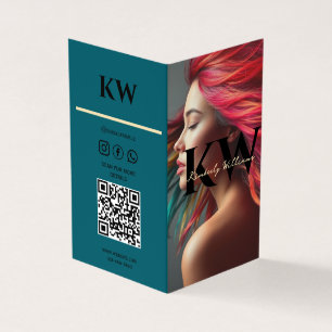 Windblown Hair Folded Card – Modern & Elegant