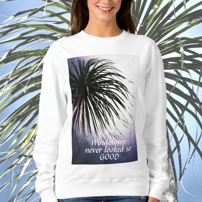 Windblown Palm Tree Tropical Chic T-Shirt Sweatshirt (Creator Uploaded)